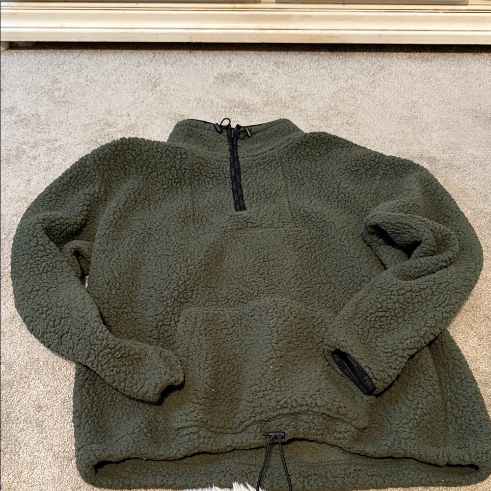 PINK Victoria's Secret Olive Green Sherpa Jacket
